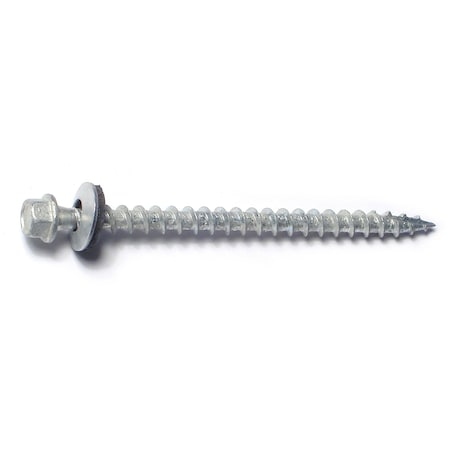Buildright Self-Drilling Screw, #10 x 3 in, Galvanized Steel Flange Hex Head External Hex Drive, 260 PK 51249